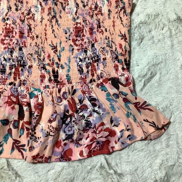 Angie smocked floral blouse spring summer - Picture 5 of 11